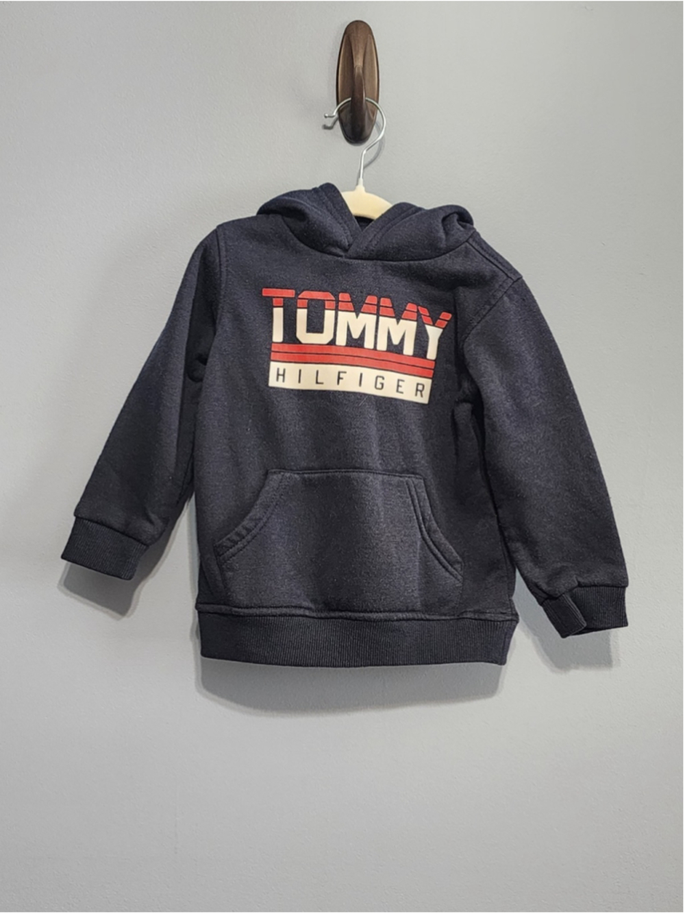 Tommy Hilfiger Sweater Boys 24 M Blue Red White Outdoors Cotton Hoodie Toddler